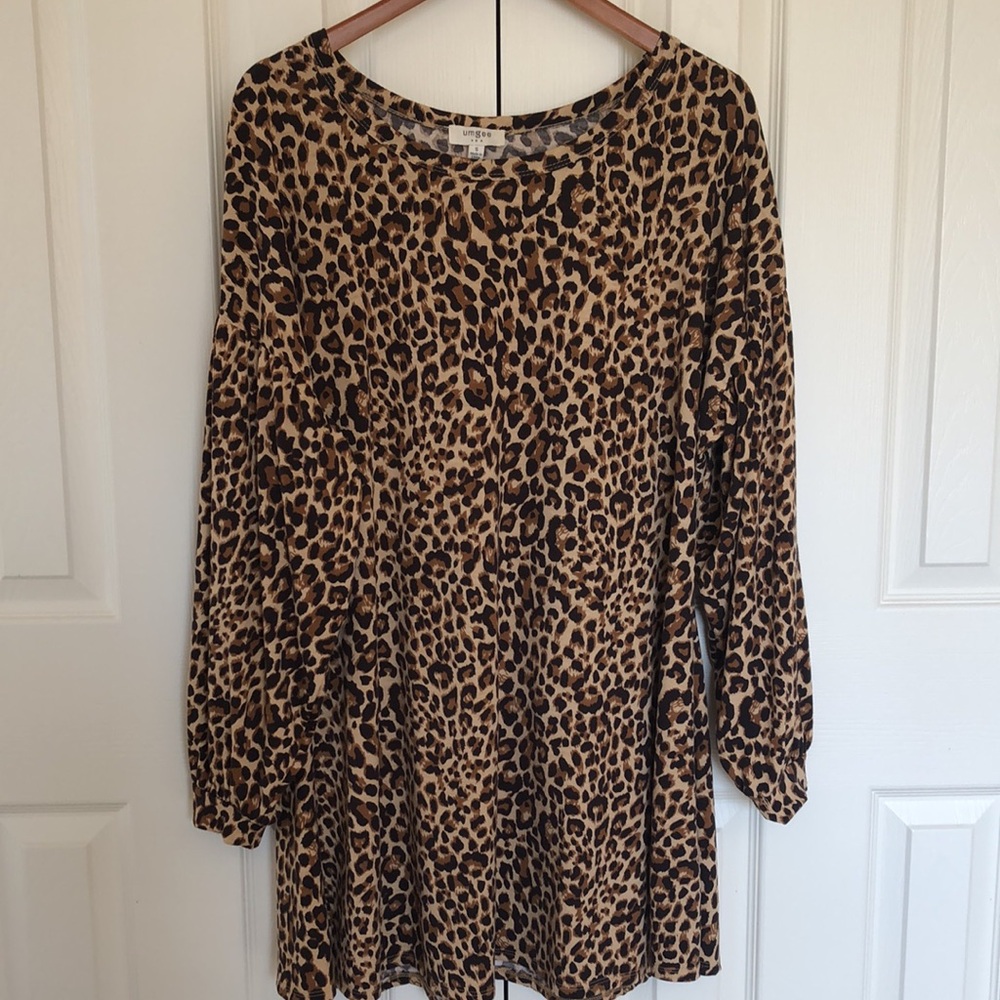 NWOT-Umgee Dresses/ Gorgeous Umgee Leopard Print Dress/Color: Brown/Cream,Size:S